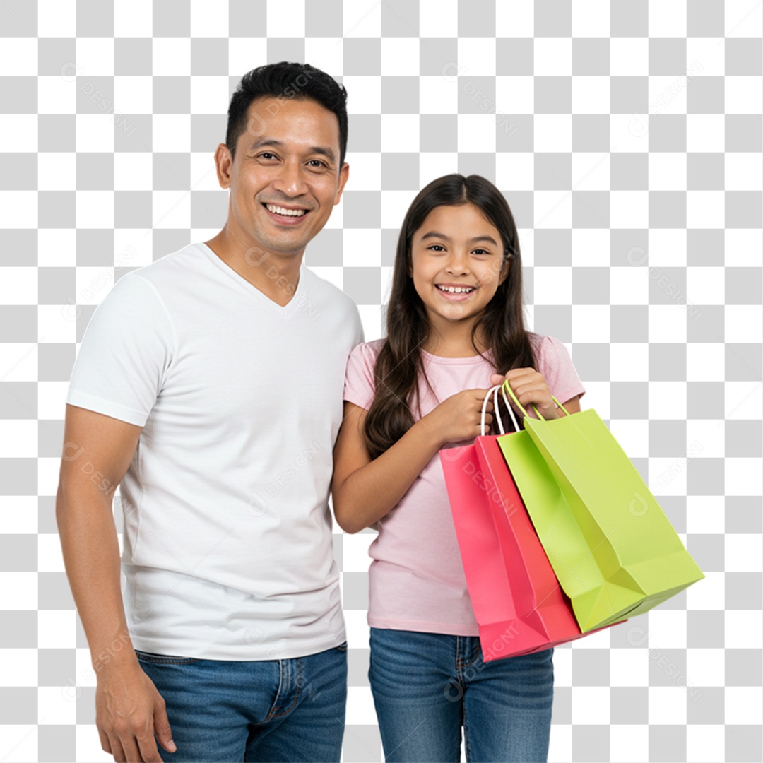 Pai com sua Filha PNG Transparente