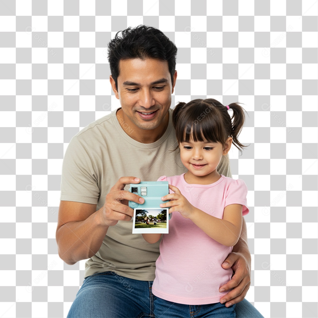 Pai com sua Filha PNG Transparente
