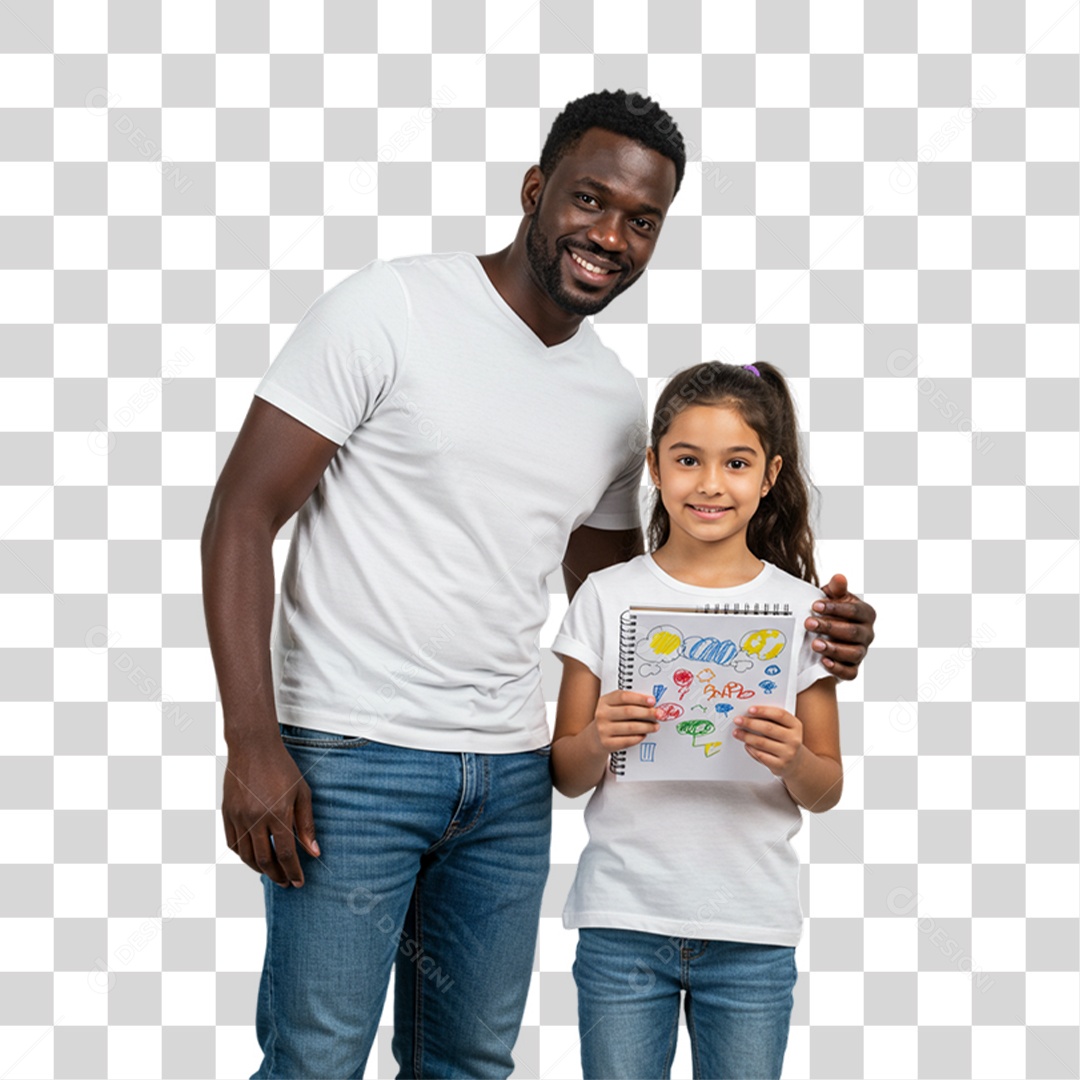 Pai com sua Filha PNG Transparente