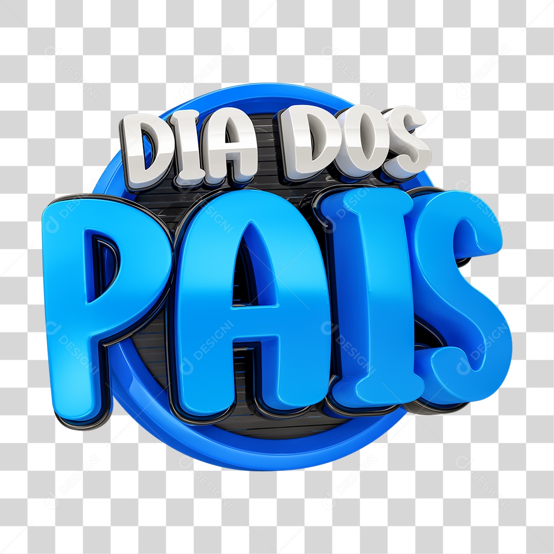 Selo 3D Dia dos Pais PNG Transparente
