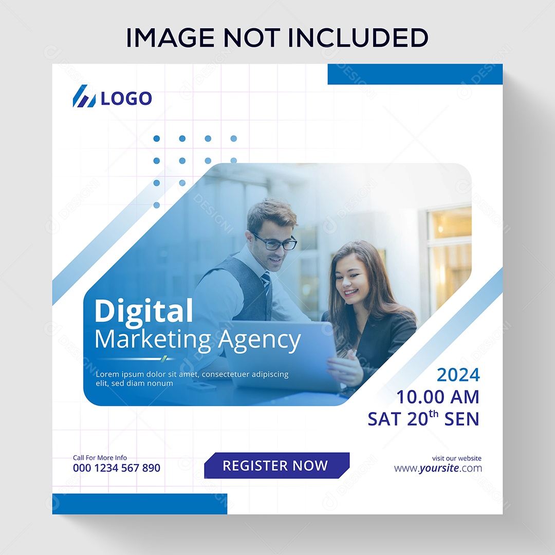 Agência de Marketing Digital Social Media Vetor EPS Editável