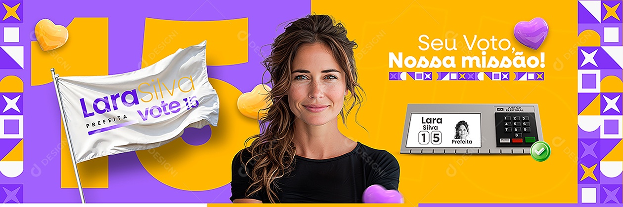 Carrossel Política Prefeita Lara Silva Social Media PSD Editável