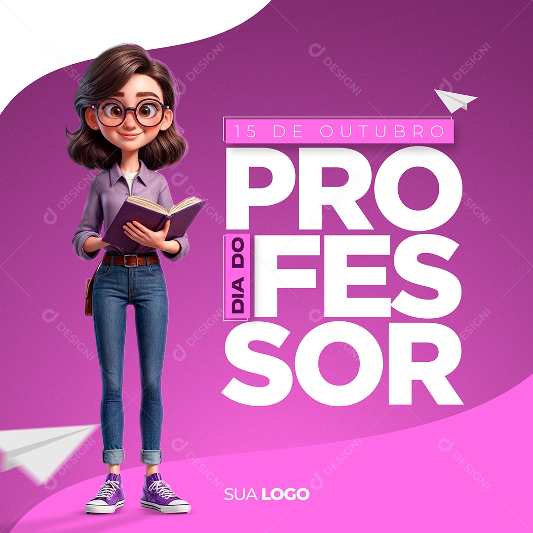 Dia do Professor 15 de Outubro Social Media PSD Editável