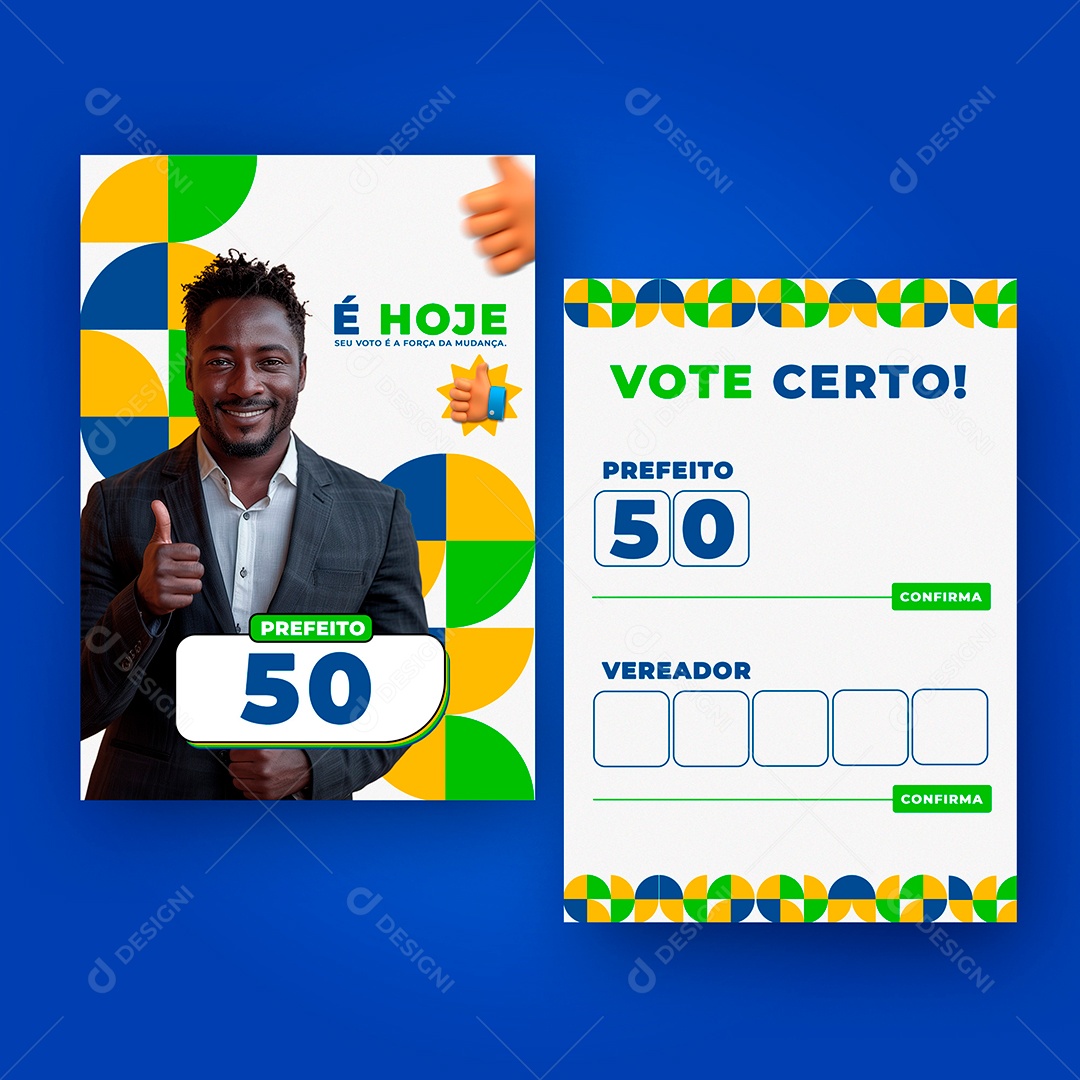 Mockup Política Santinho Prefeito PSD Editável