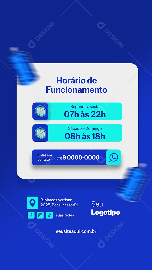 Story Distribuidora de Água Horário de Funcionamento Social Media PSD Editável