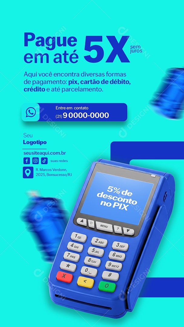 Story Distribuidora de Água pague em Até Cinco Vezes Social Media PSD Editável