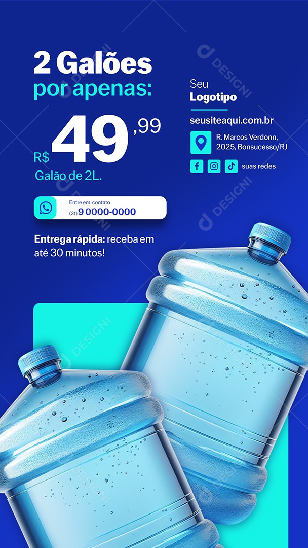 Story Distribuidora de Água Dois Galôes Social Media PSD Editável