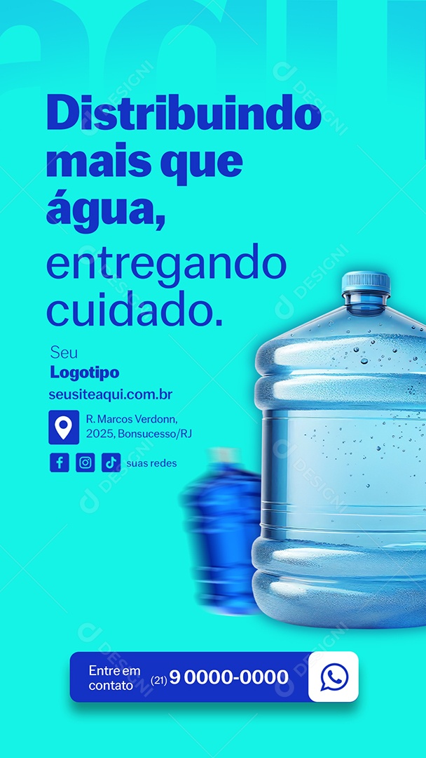 Story Distribuidora de Água Entregando Cuidado Social Media PSD Editável