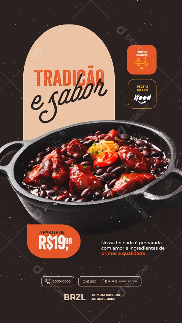 Story Feijoada Tradição e Sabor Social Media PSD Editável
