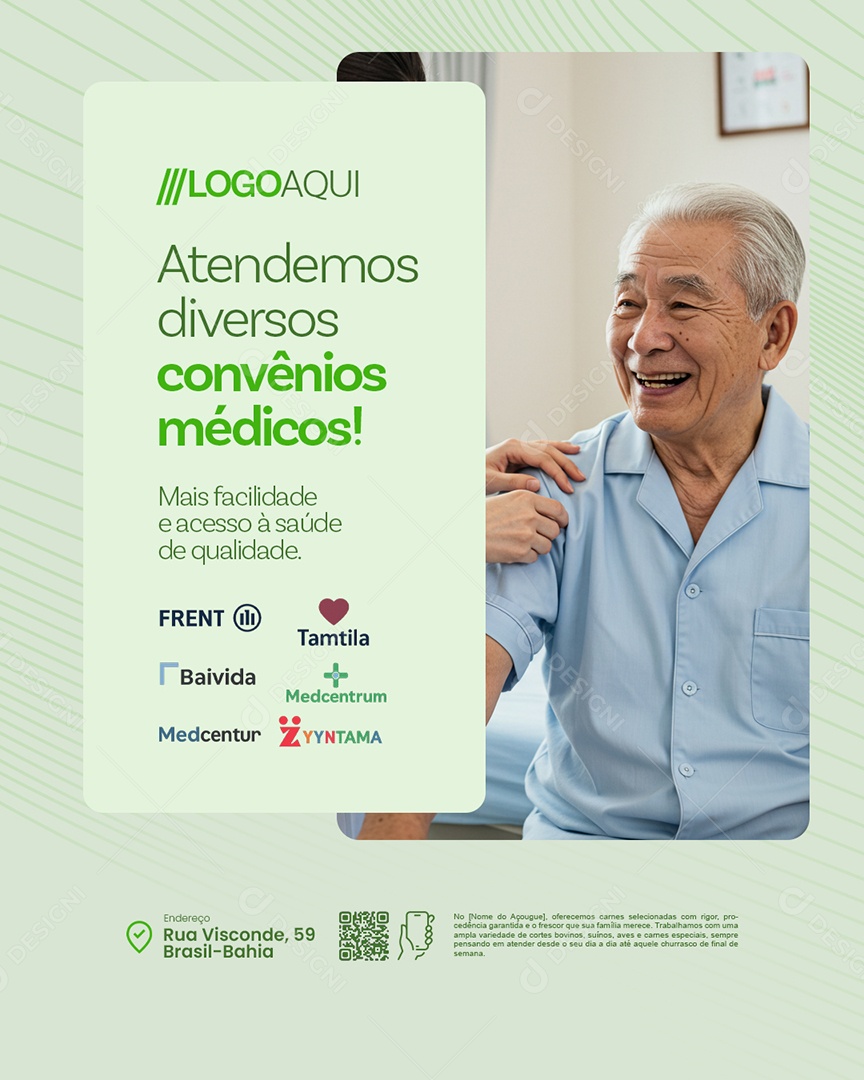 Atendemos Diversos Convênios Médicos Social Media PSD Editável