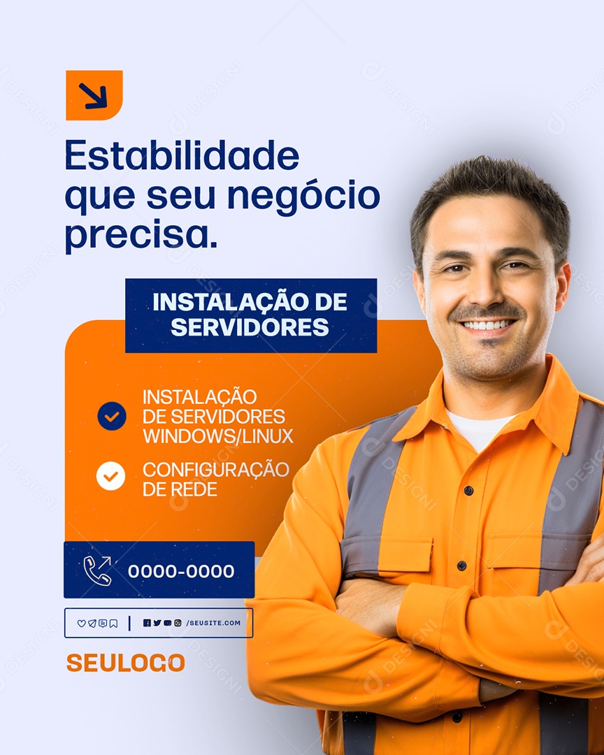 Manutenção Informática Estabilidade Que seu Negócio Precisa Social Media PSD Editável