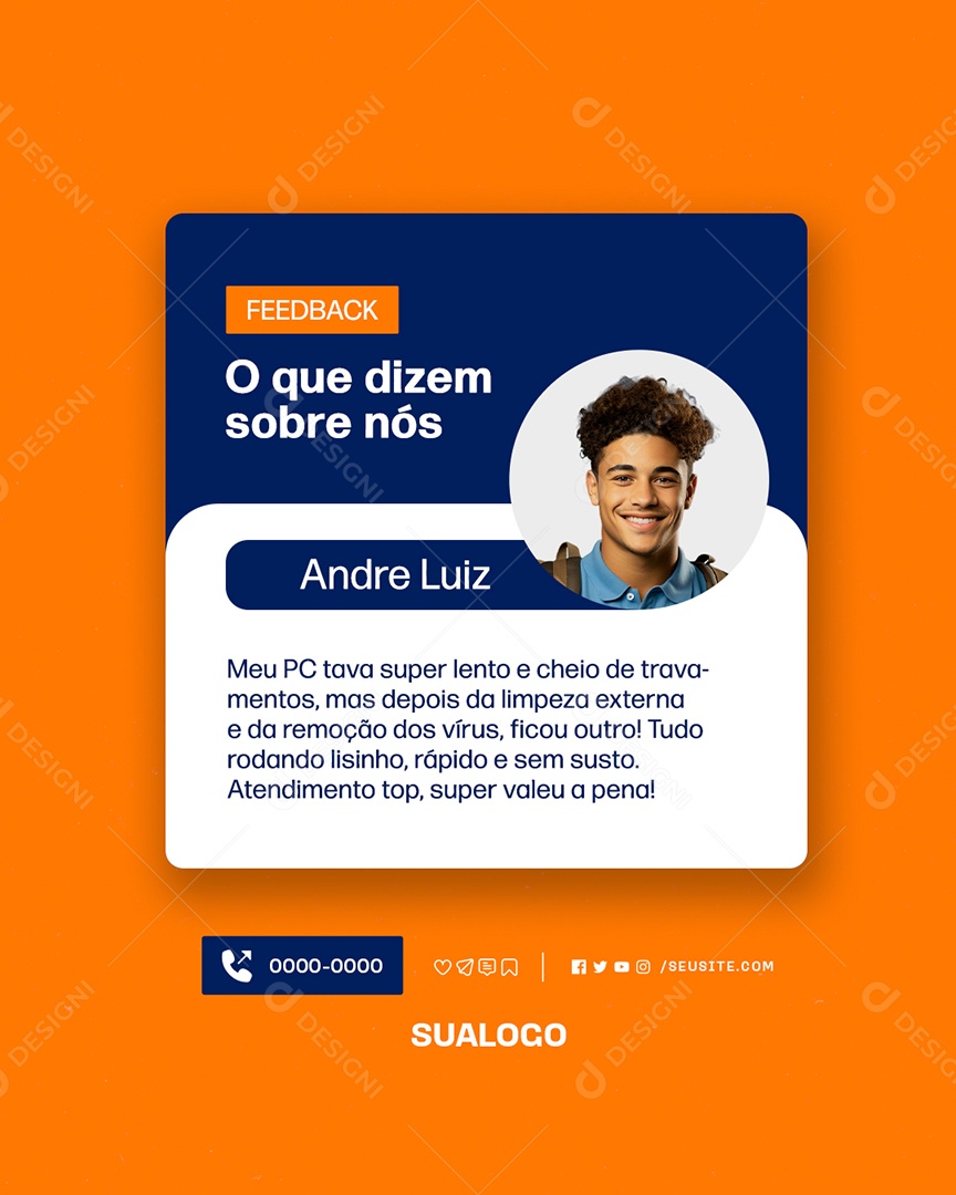 Manutenção Informática Feedback O Que Dizem Sobre Nós Social Media PSD Editável