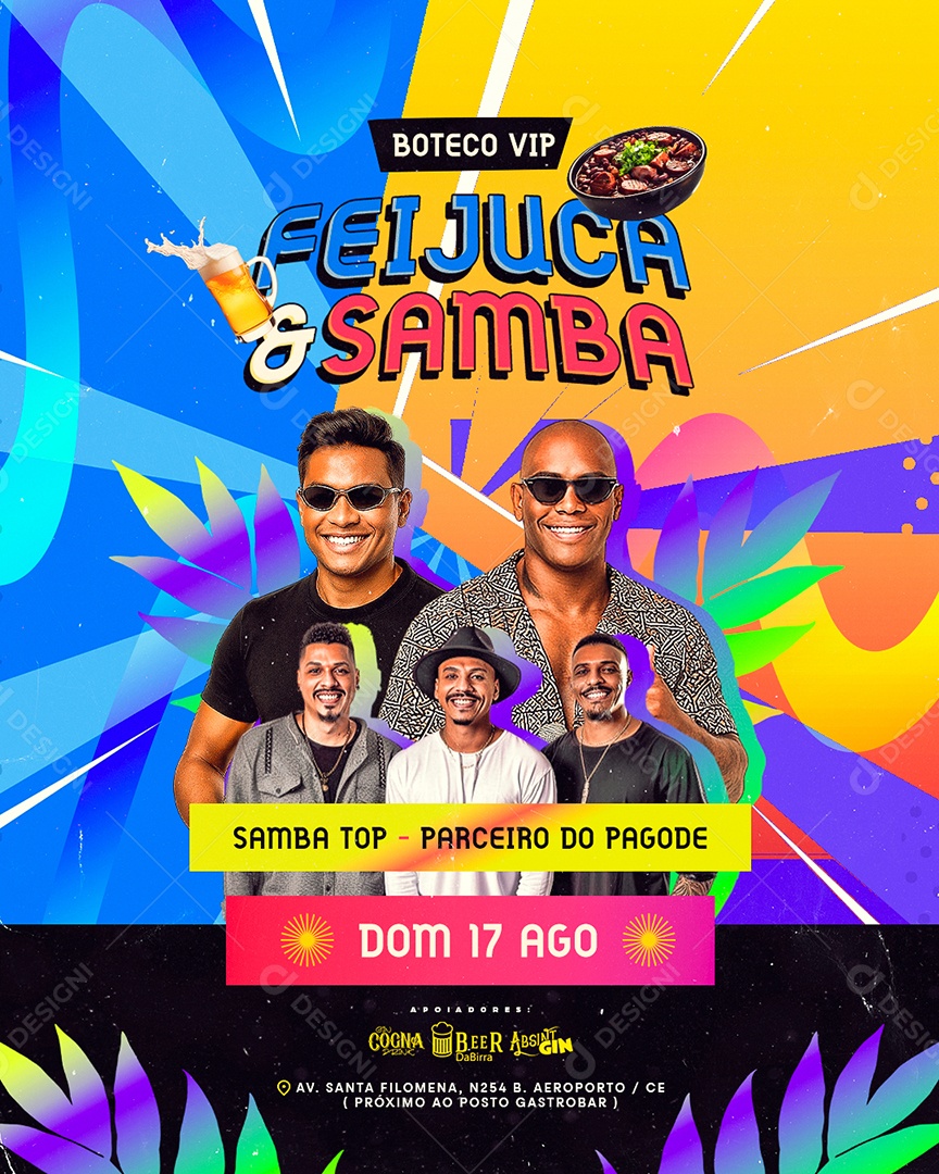 Flyer Feijuca e Samba Social Media PSD Editável
