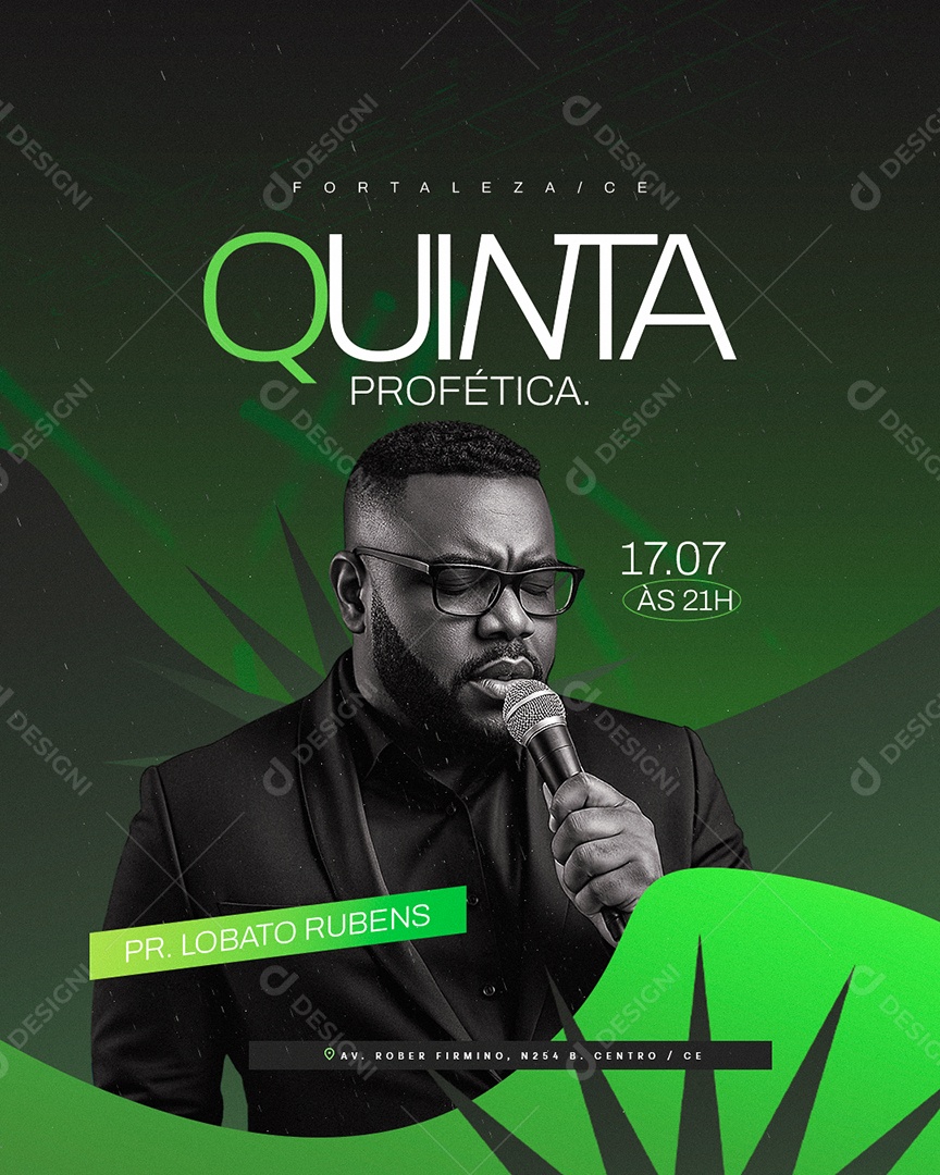 Flyer Gospel Quinta Profética Social Media PSD Editável