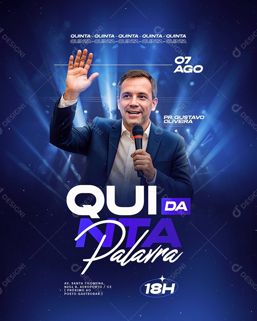 Flyer Gospel Quinta da Palavra Social Media PSD Editável