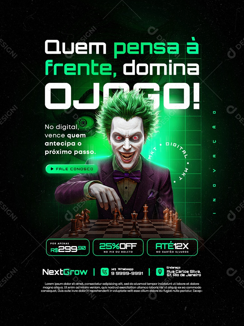 Marketing Digital Quem Pensa à Frente Domina o Jogo Social Media PSD Editável