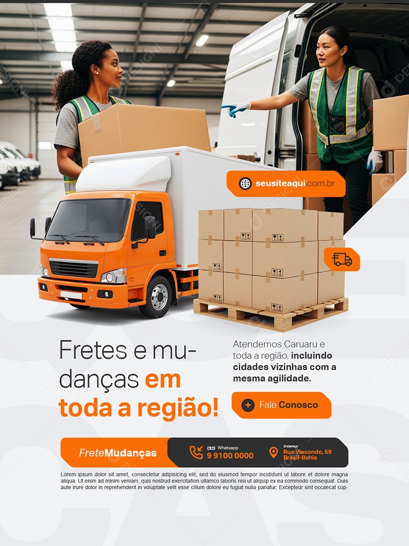 Fretes e Mudanças em Toda a Região Social Media PSD Editável