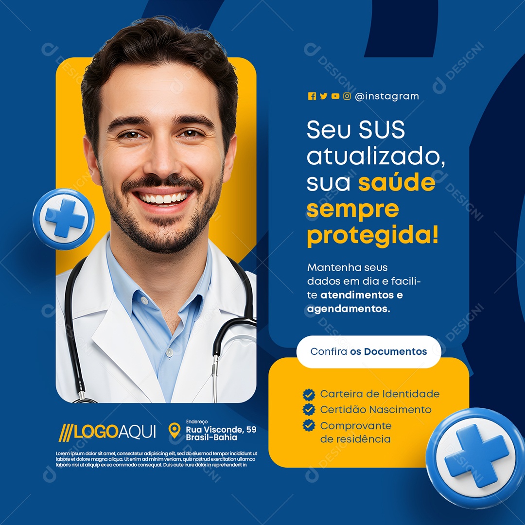 Prefeitura seu SUS Atualizado Social Media PSD Editável