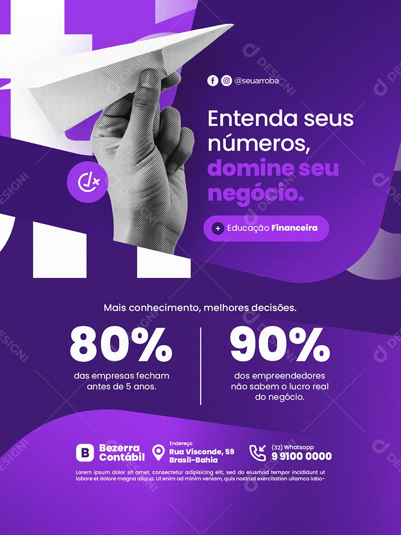 Contabilidade Entenda seus Números Social Media PSD Editável