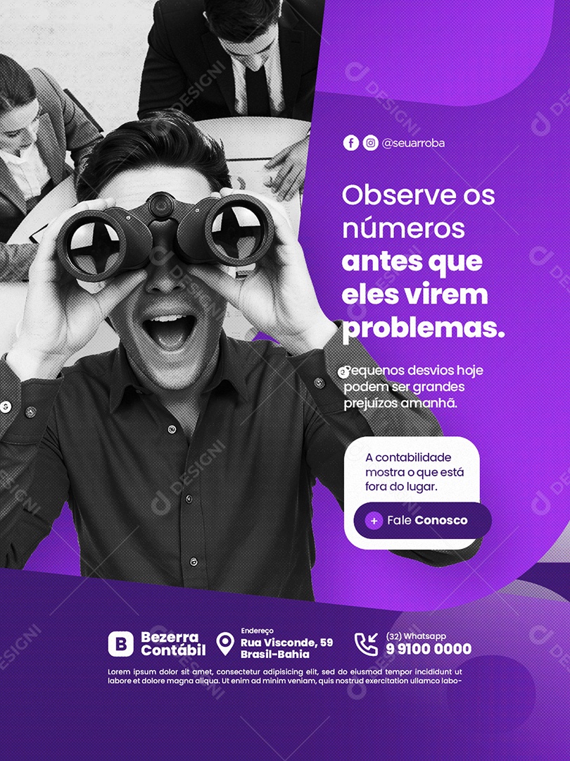 Contabilidade Observe os Números Social Media PSD Editável