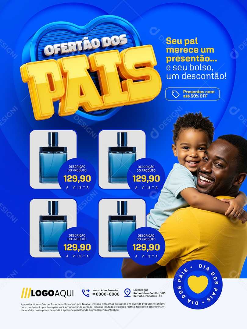 Ofertão dos Pais Lojas Encarte Perfumaria Social Media PSD Editável