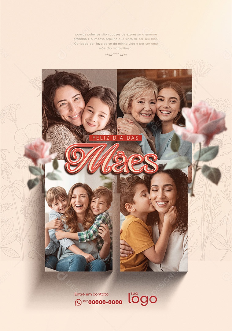 Feliz Dia das Mães Social Media PSD Editável
