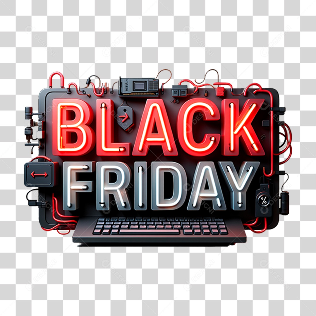 Selo 3D Esquenta Black Friday Para Composição PNG Transparente