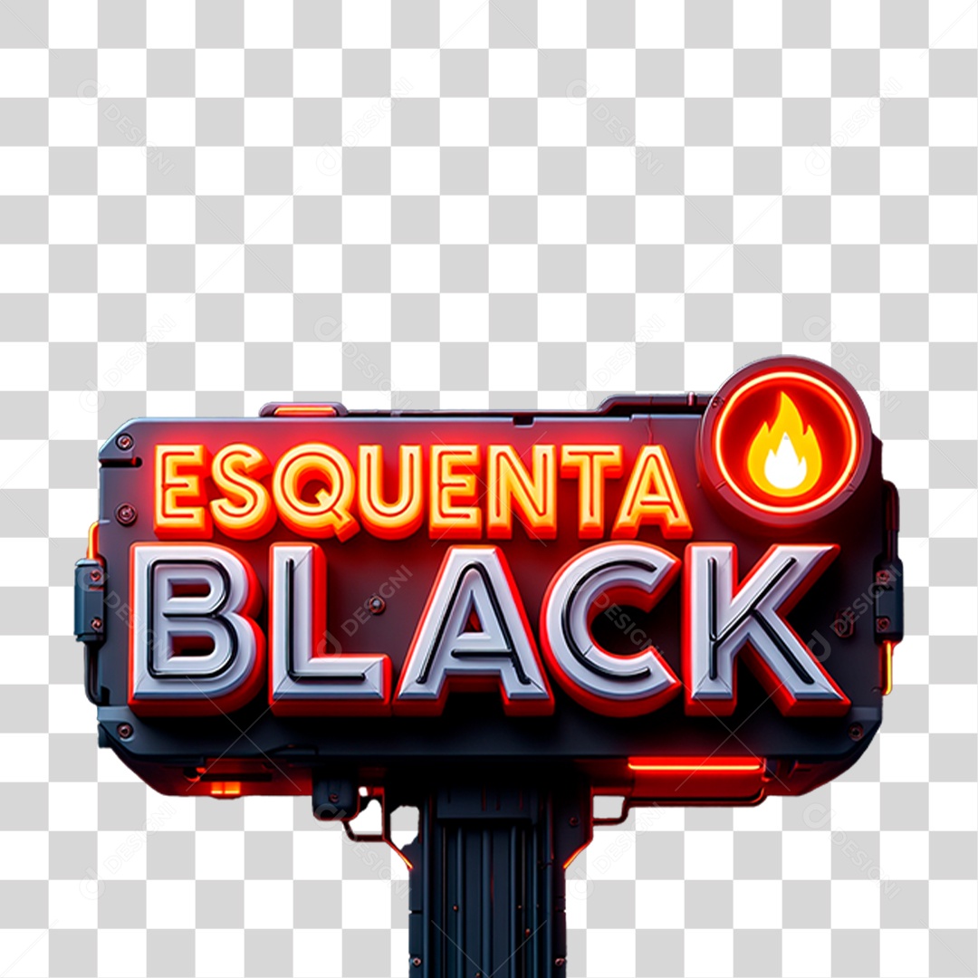 Selo 3D Esquenta Black Friday Para Composição PNG Transparente