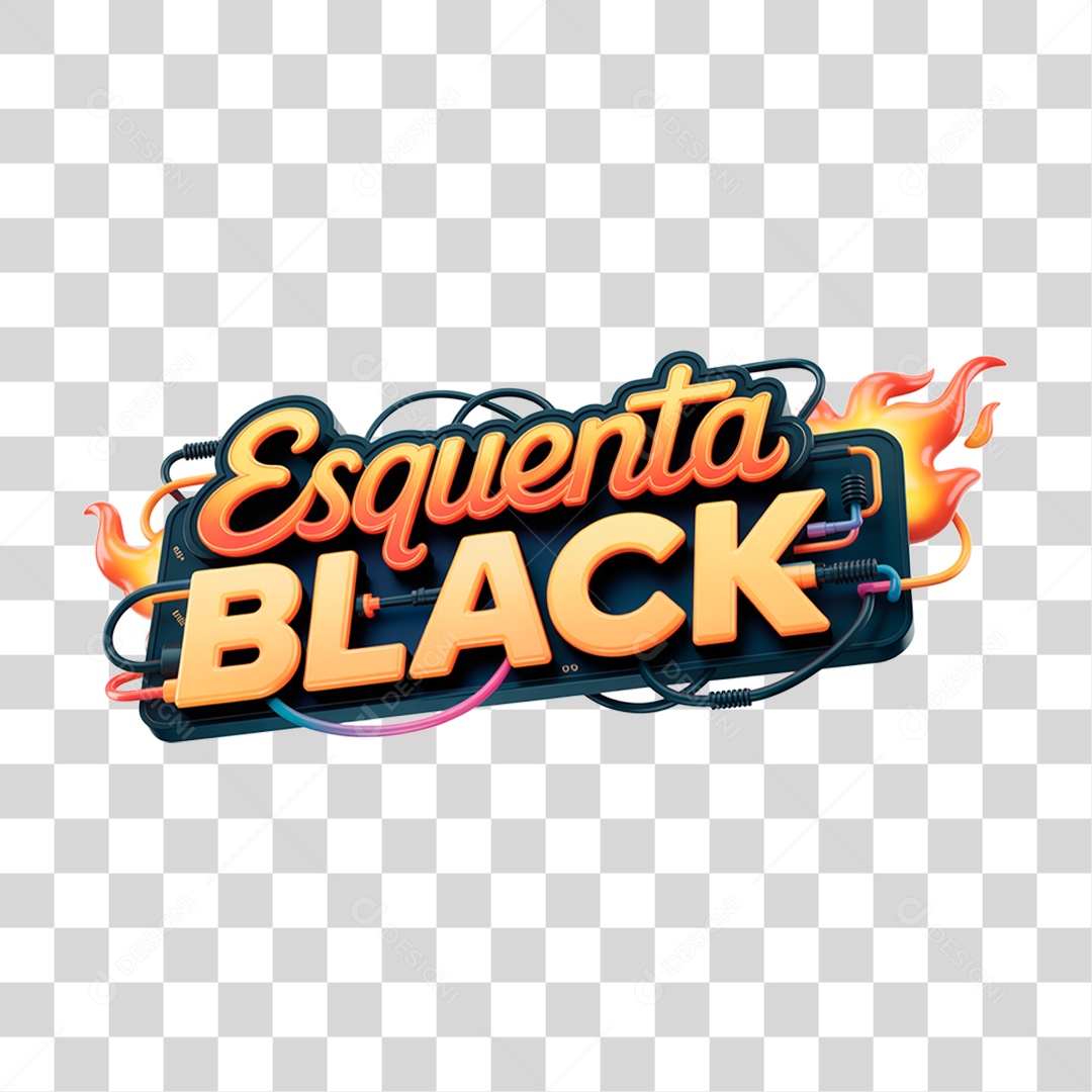 Selo 3D Esquenta Black Friday Para Composição PNG Transparente
