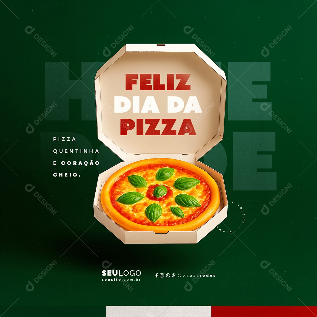 Feliz Dia da Pizza 10 de Julho Social Media PSD Editável