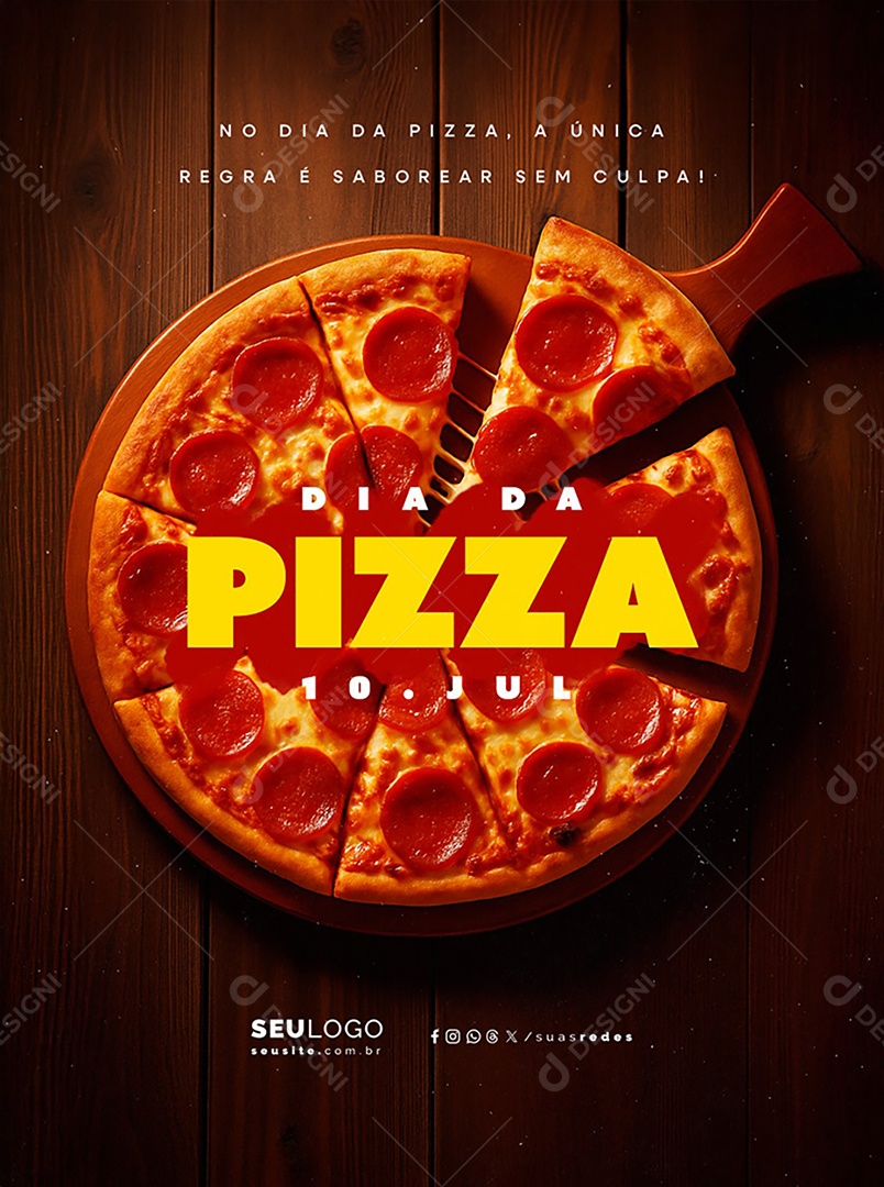 Dia da Pizza 10 de Julho Social Media PSD Editável