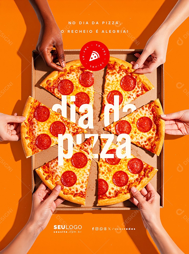 Dia da Pizza 10 de Julho Social Media PSD Editável