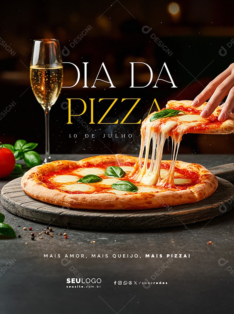 Dia da Pizza 10 de Julho Social Media PSD Editável