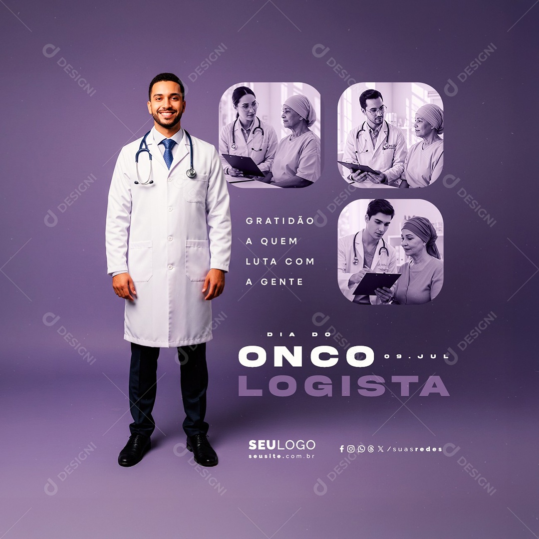 Dia do Médico Oncologista 09 de Julho Social Media PSD Editável