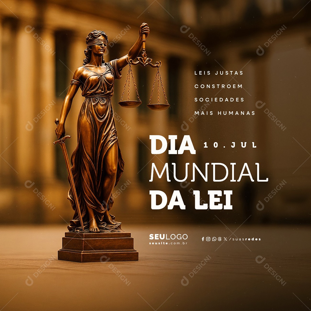 Dia Mundial da Lei 10 de Julho Social Media PSD Editável