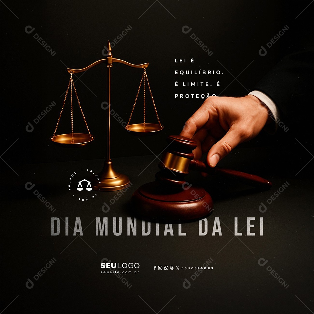 Dia Mundial da Lei 10 de Julho Social Media PSD Editável