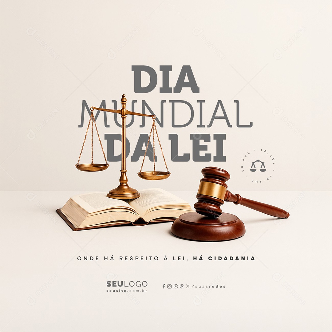 Dia Mundial da Lei 10 de Julho Social Media PSD Editável
