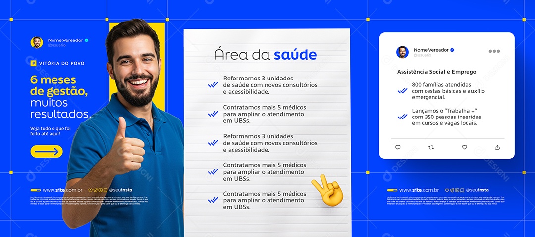 Carrossel Prefeitura Área da Saúde Social Media PSD Editável