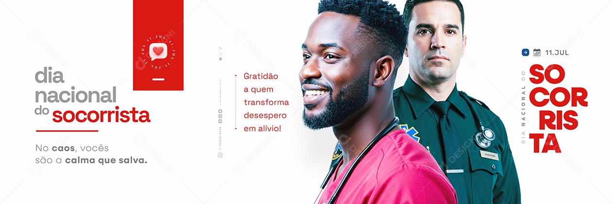 Carrossel Dia Nacional do Socorrista 11 de Julho Social Media PSD Editável