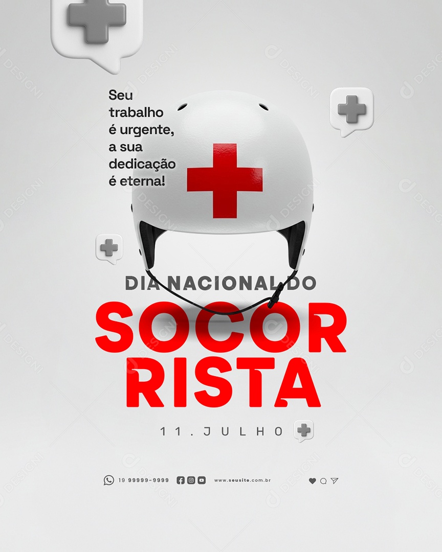 Dia Nacional do Socorrista 11 de Julho Social Media PSD Editável