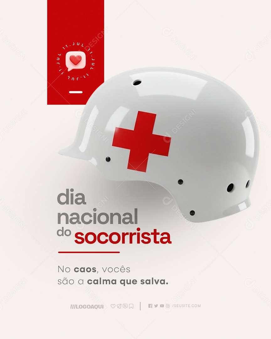 Dia Nacional do Socorrista 11 de Julho Social Media PSD Editável
