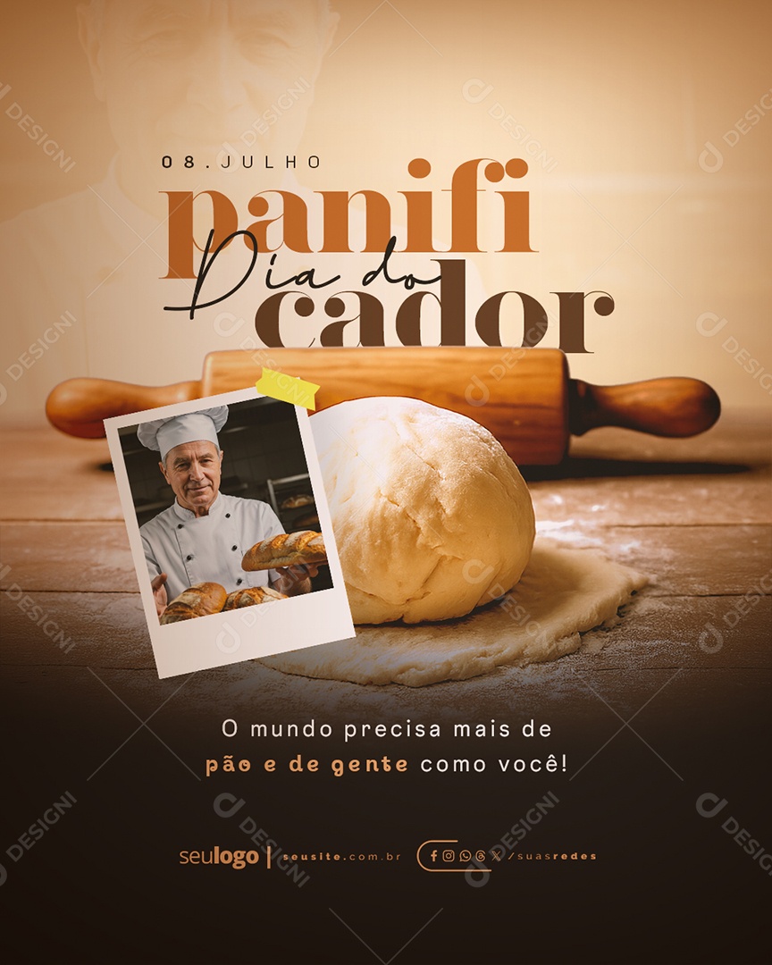 Dia do Panificador 08 de Julho Social Media PSD Editável