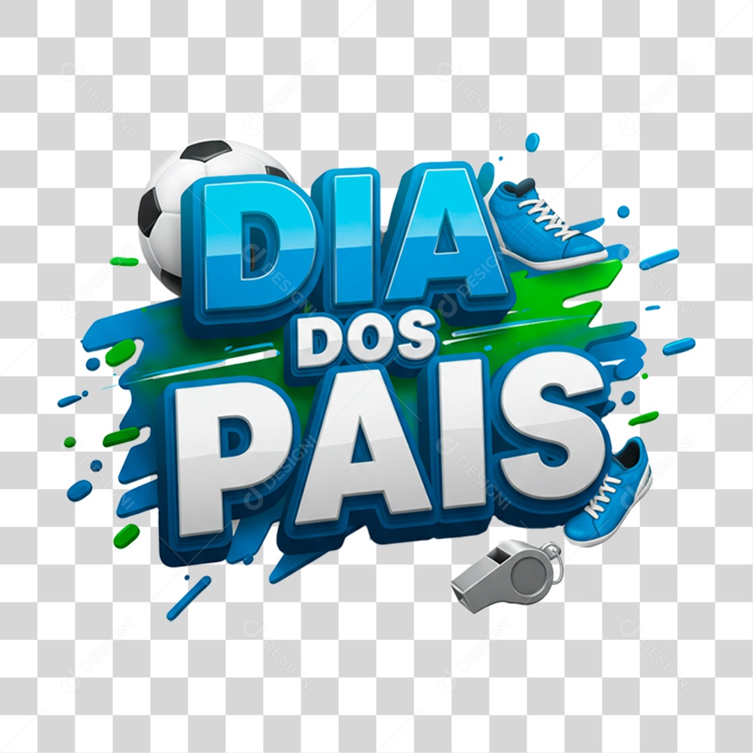 Selo 3D Dia dos Pais Para Composição PNG Transparente