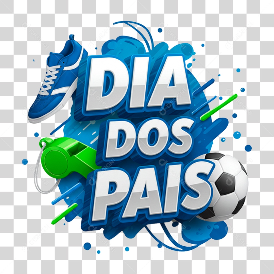 Selo 3D Dia dos Pais Para Composição PNG Transparente