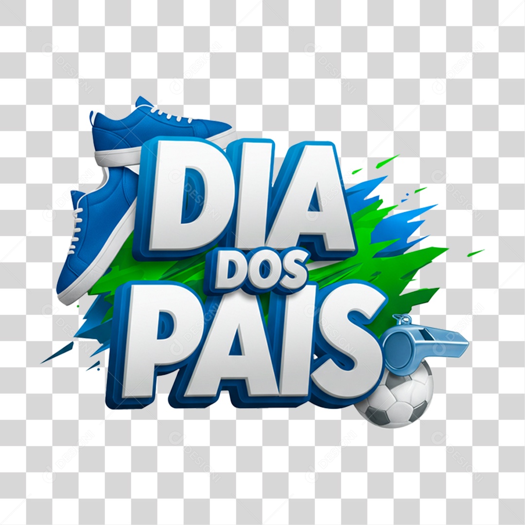 Selo 3D Dia dos Pais Para Composição PNG Transparente