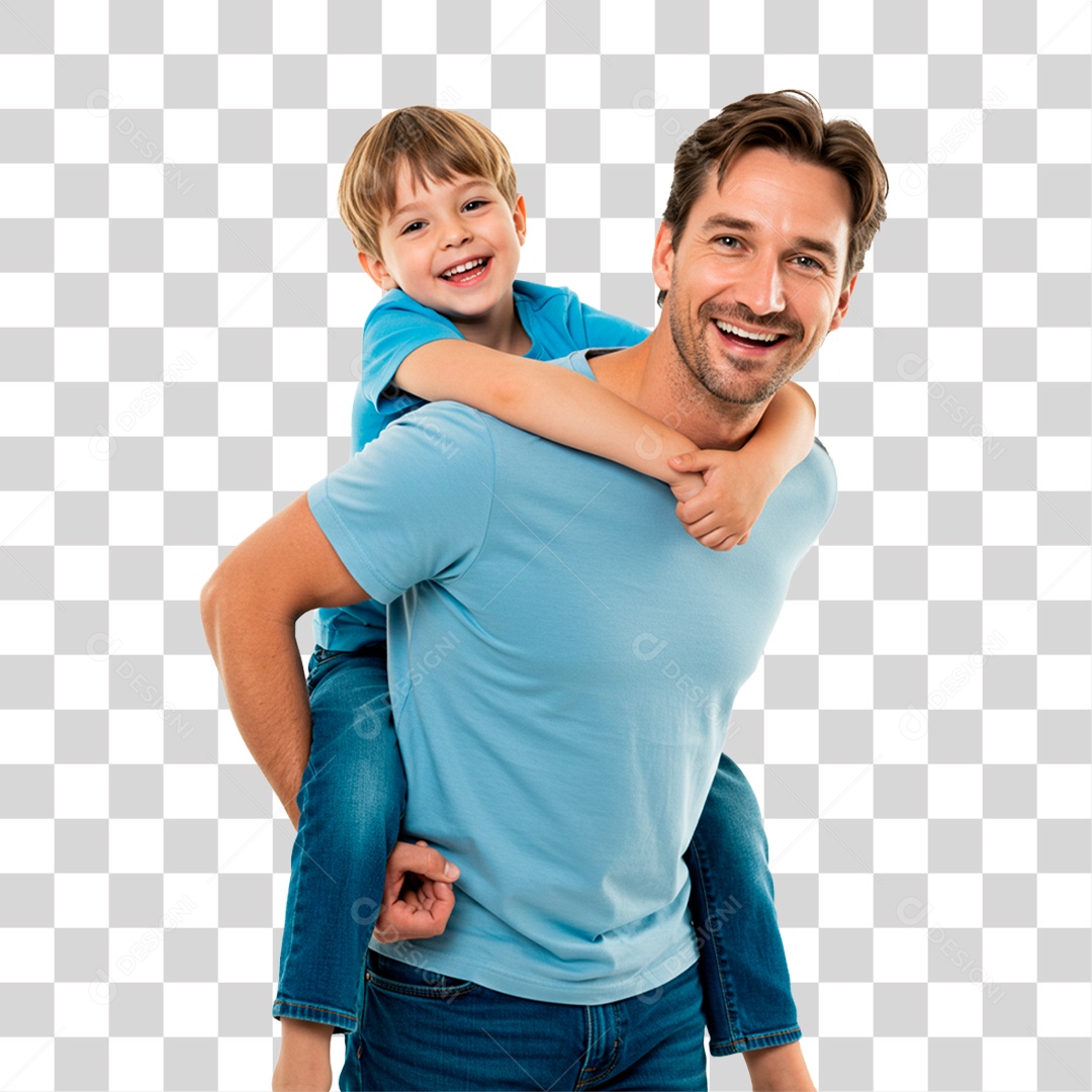 Pai e Filho Sorrindo PNG Transparente