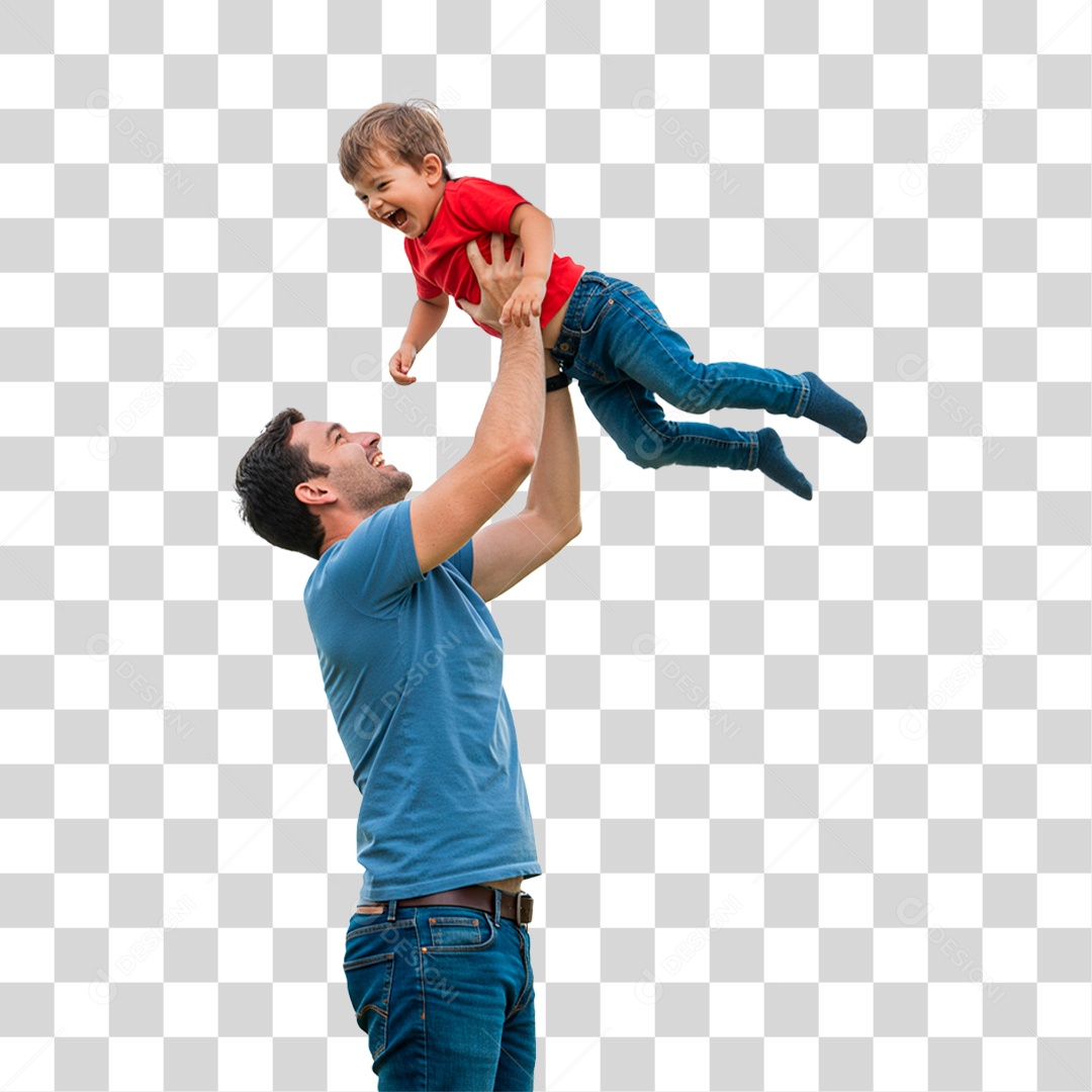 Pai Segurando Filho PNG Transparente