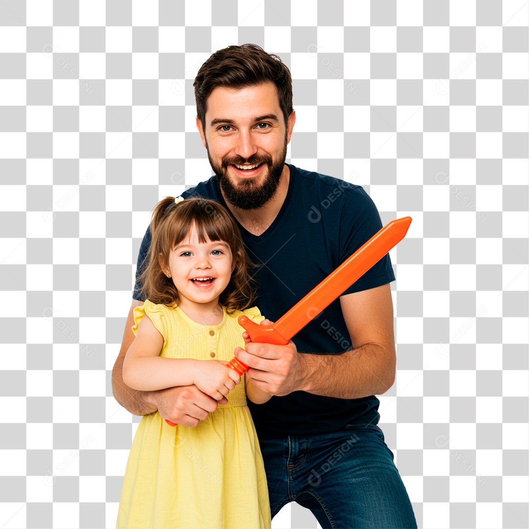 Pai e Filha Sorrindo PNG Transparente