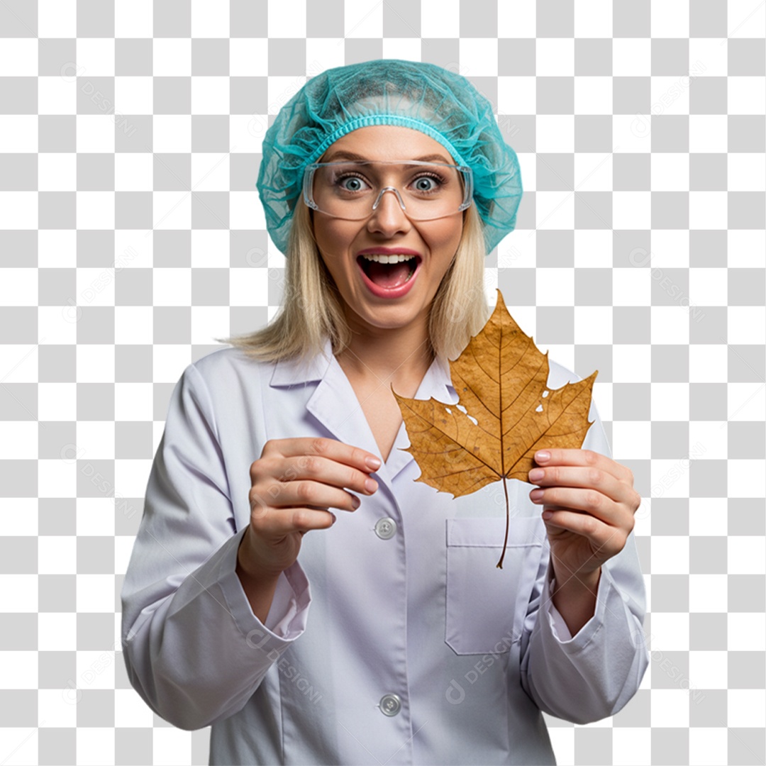 Mulher Bióloga de Uniforme PNG Transparente