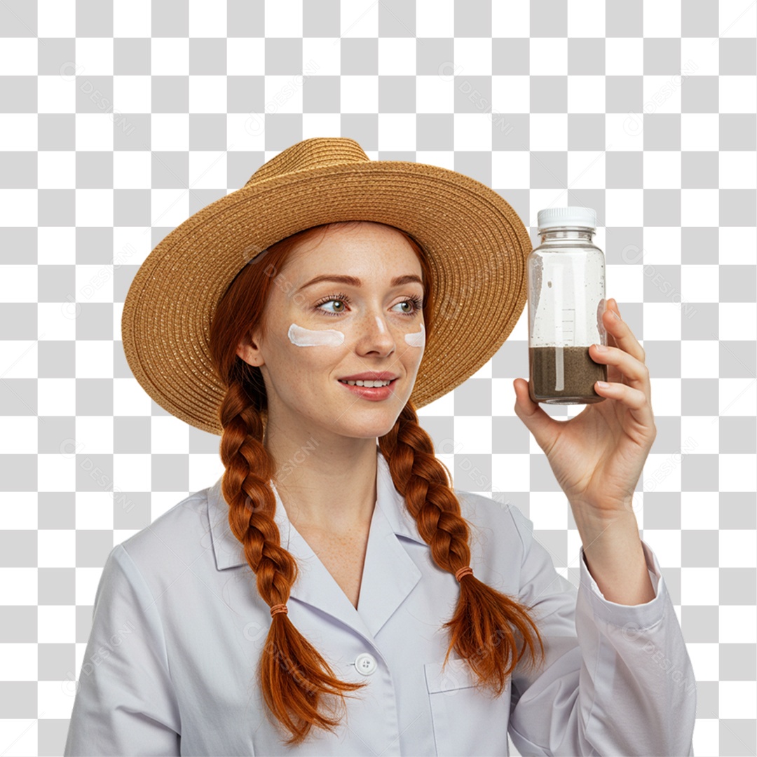 Mulher Bióloga de Uniforme PNG Transparente